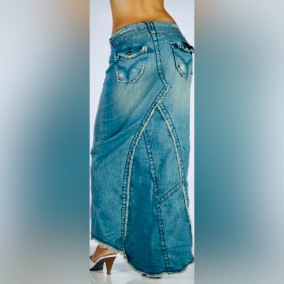 Stitch’s Denim A Line Maxi Cherokee Skirt - Picture 1 of 15